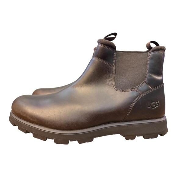 Ugg HIllmont Chelsea Boot Waterproof Brown Leather Men size 14 - Picture 2 of 7